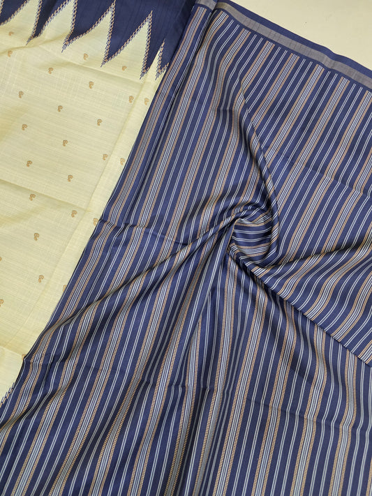 Art Tussar Silk Sarees With Temple Border | DSM120