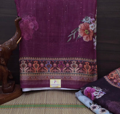 Designer Linen Sequins Sarees | DSM041