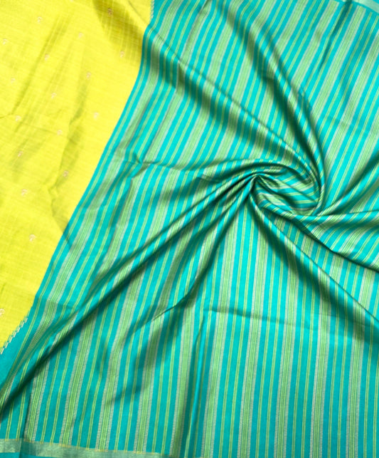 Art Tussar Silk With Temple Border | DSM120