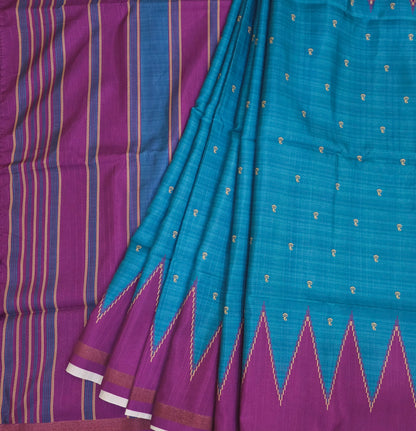 Art Tussar Silk Sarees With Temple Border | DSM120