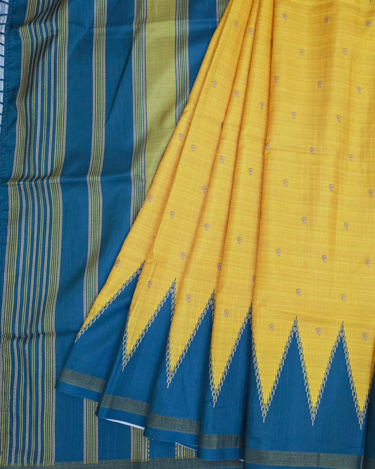 Art Tussar Silk Sarees With Temple Border | DSM120