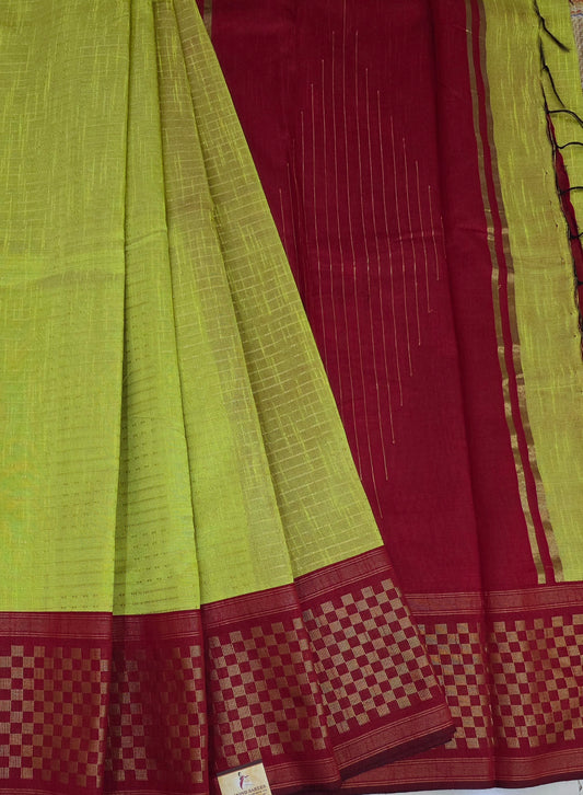 Semi Raw Silk Sarees with Checks Border 1905| DSAD029