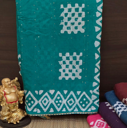 Baswada Cotton Sarees With Sequence Work| DSM051