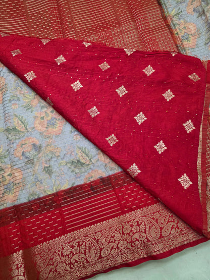 Warm Silk Floral Sarees | DSM093