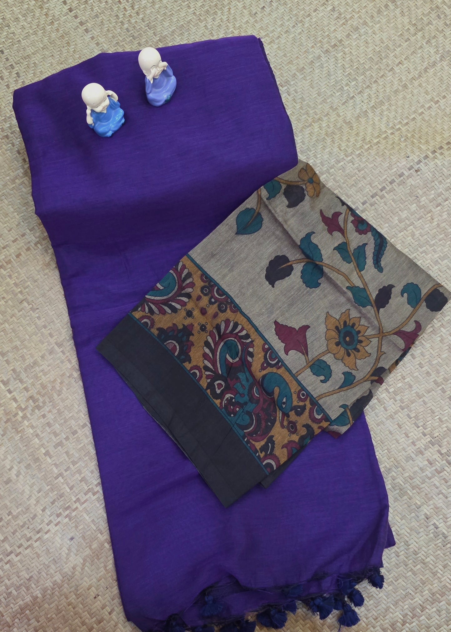 Khadi Cotton Sarees With Kalamkari Blouse | DSAD013