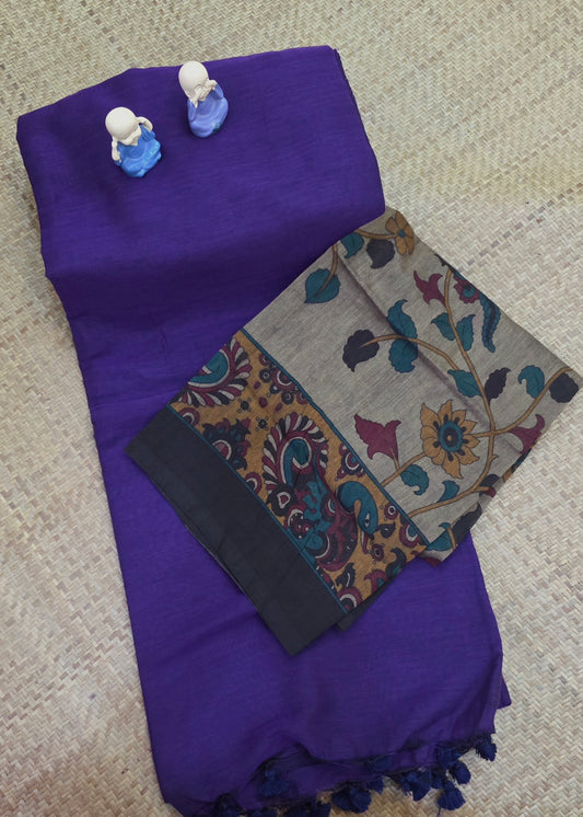 Khadi Cotton With Kalamkari Blouse | DSAD013