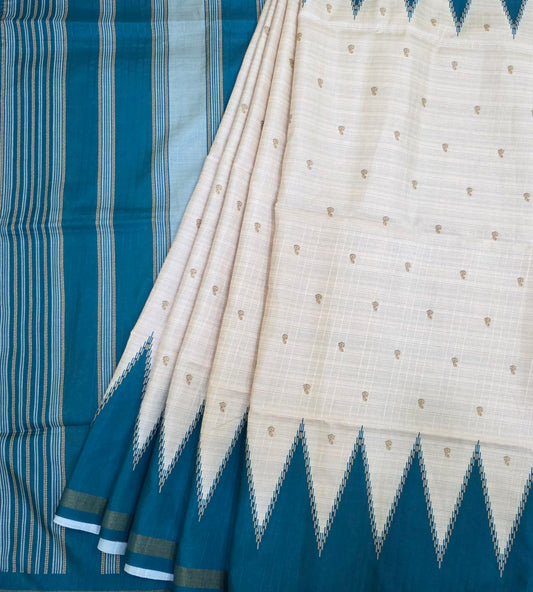 Art Tussar Silk Sarees With Temple Border | DSM120
