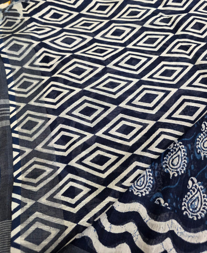 Art Linen Indigo Sarees | DSM040