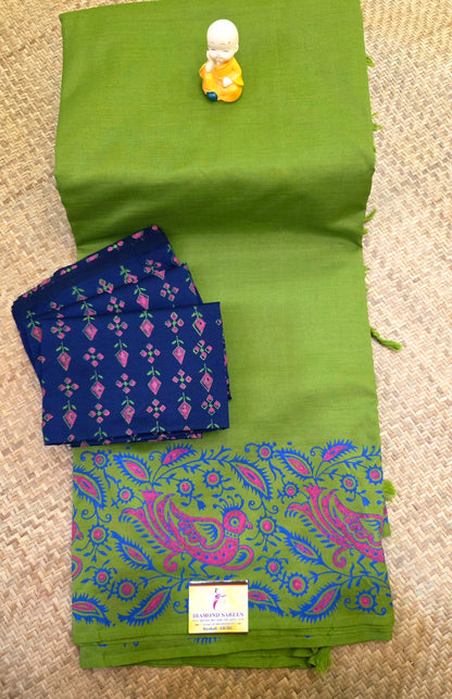 South Mix Cotton Sarees With extra Printed Blouse | DSAH002