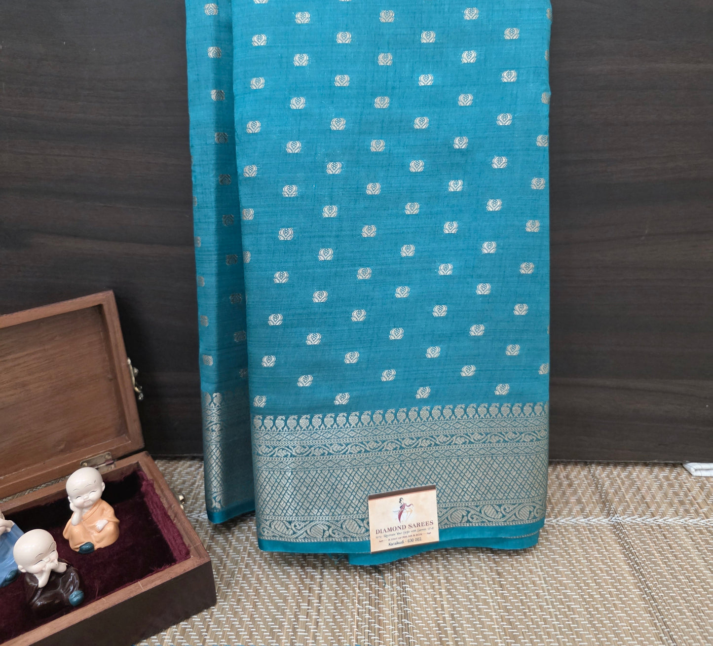 Semi Tussar Saree With Butta | DSM107