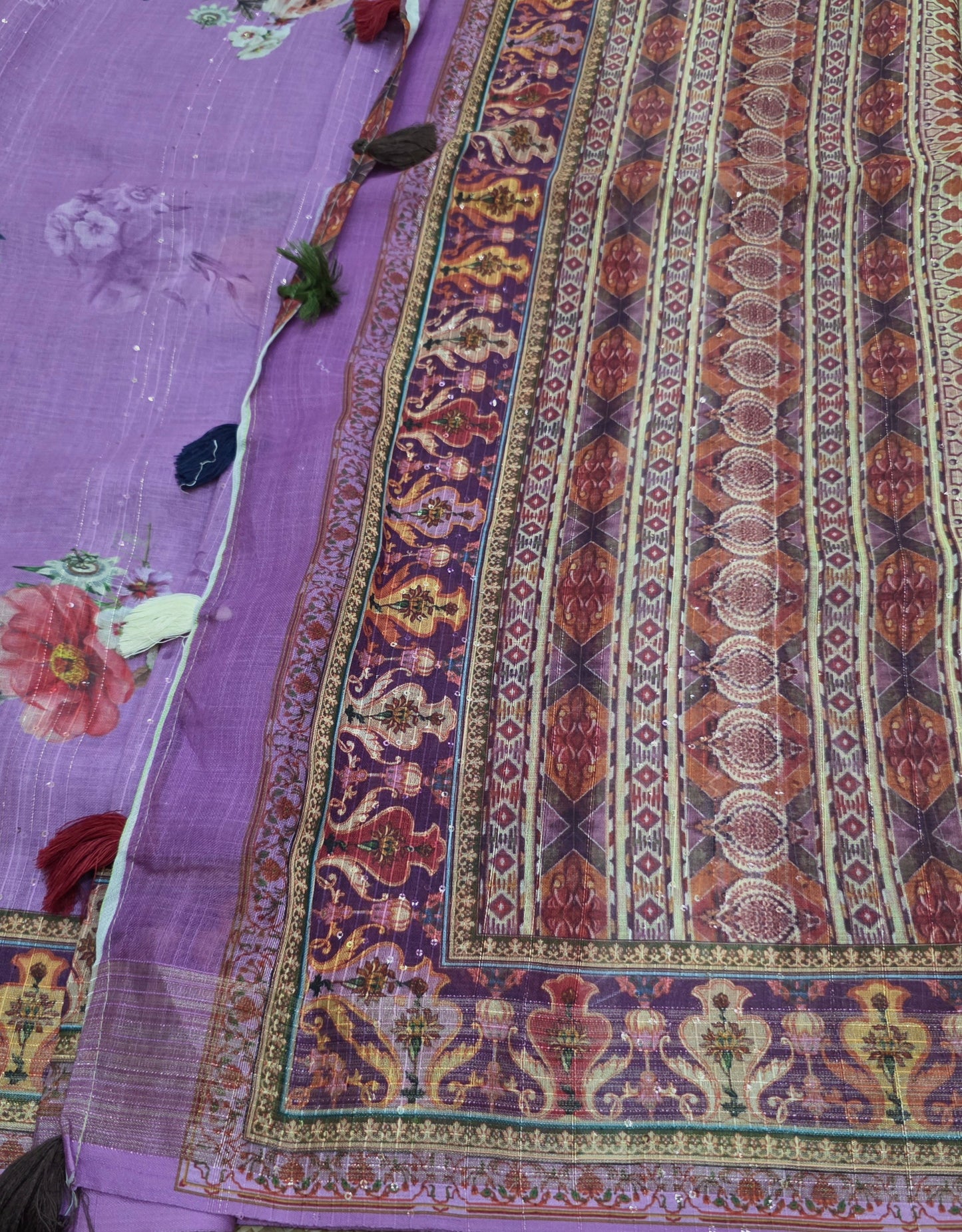 Designer Linen Sequins Sarees | DSM041