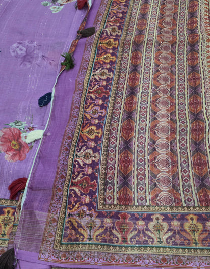 Designer Linen Sequins Sarees | DSM041