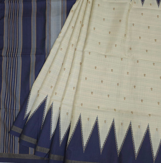 Art Tussar Silk Sarees With Temple Border | DSM120