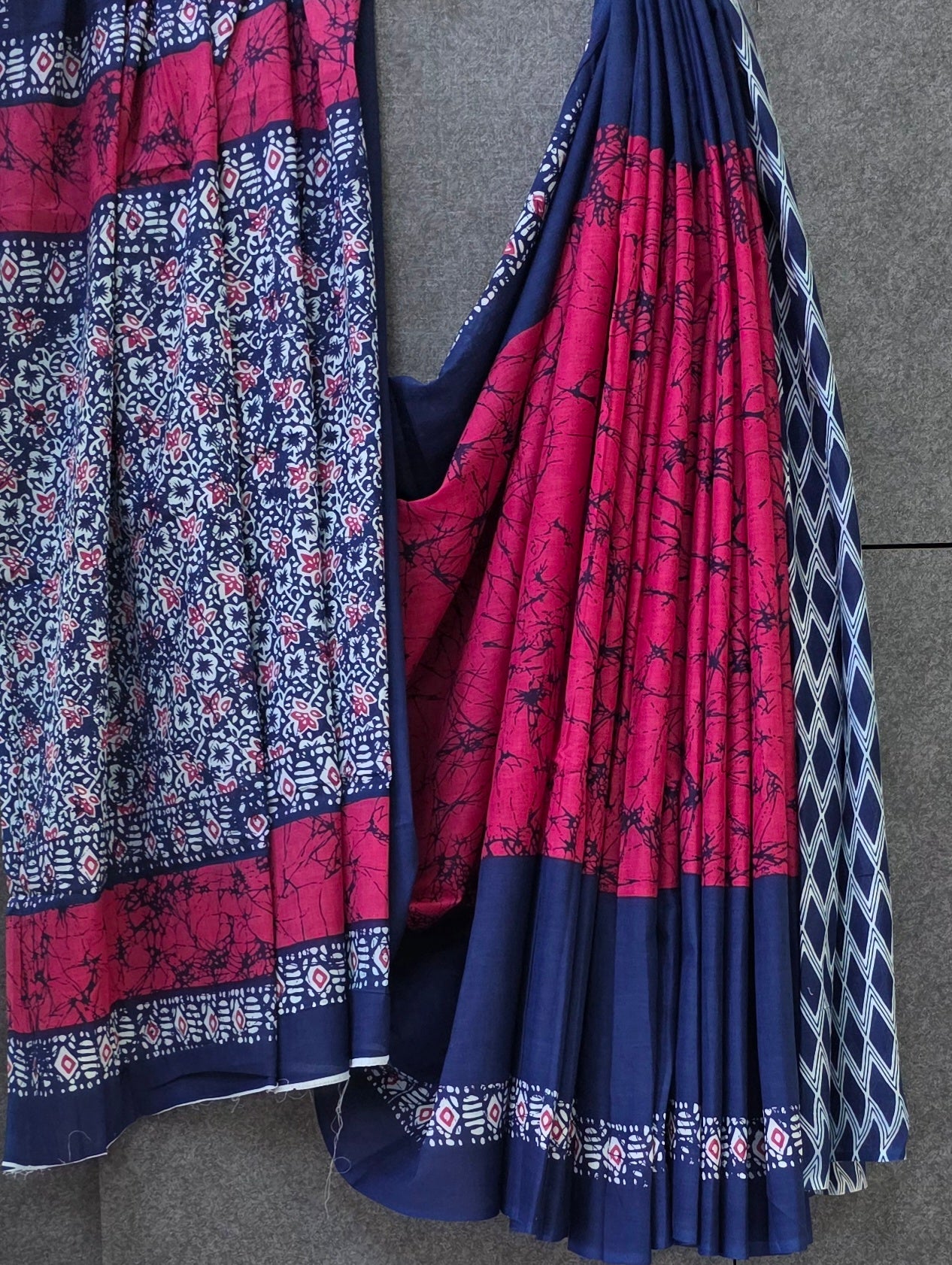 Handblock Print MulMul Cotton Sarees | DSAN001