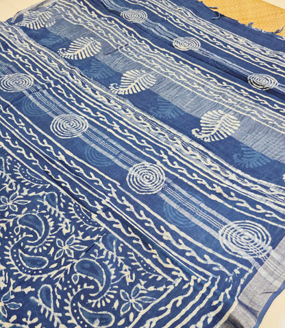 Pure Linen Cotton Sarees| DSAL002