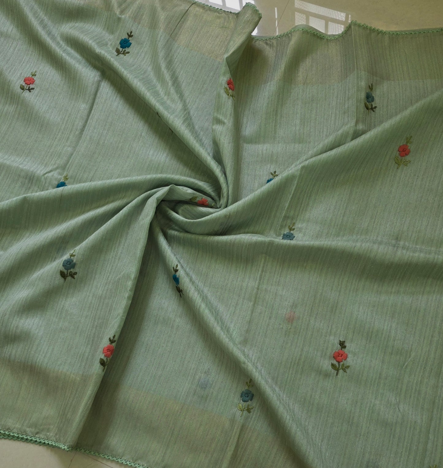 Tussar With Kantha Embroidery | DSM109