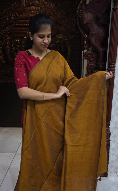 Khadi Cotton Sarees With Kalamkari Blouse | DSAD013