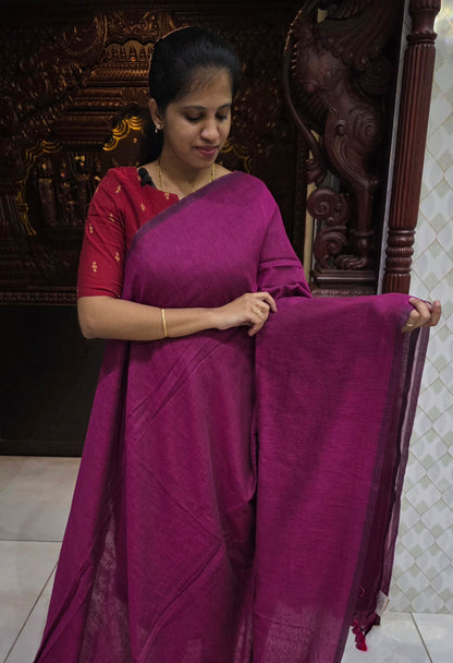 Khadi Cotton Sarees With Kalamkari Blouse | DSAD013