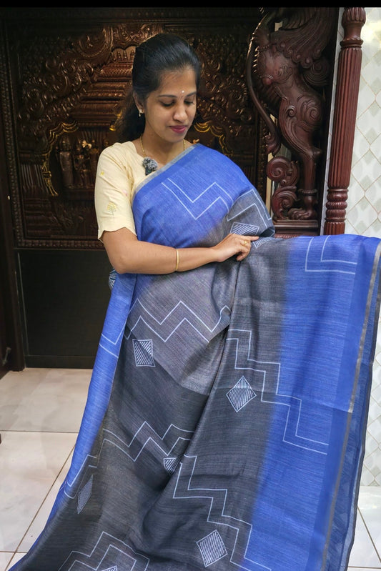 Shimmery Tissue Linen Sarees | DSAD037