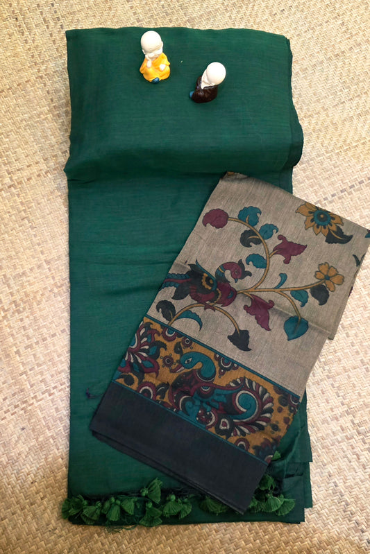Khadi Cotton With Kalamkari Blouse | DSAD013