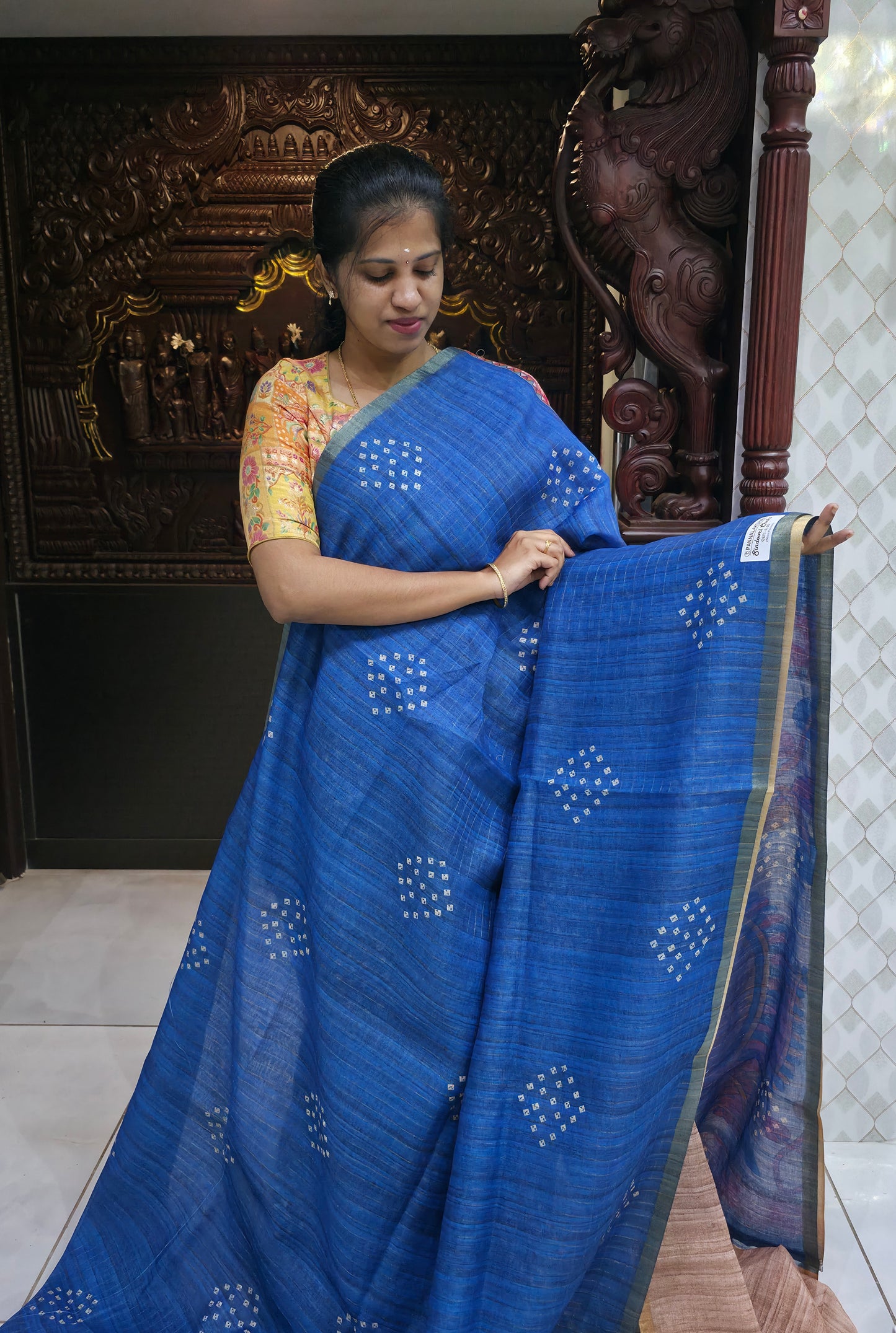 Fancy Cotton Sindoori Checks Sarees | DSAD024