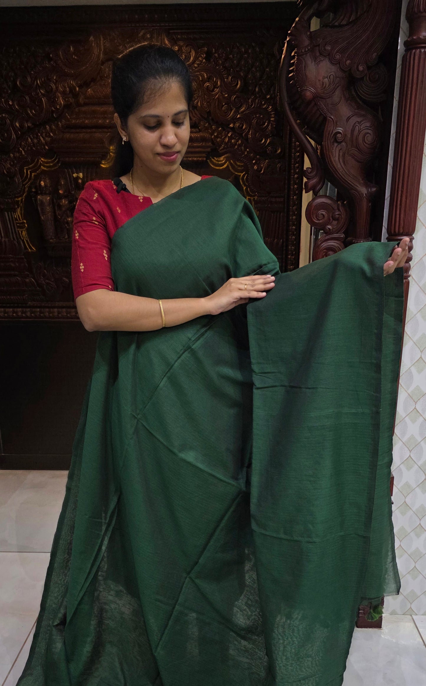 Khadi Cotton Sarees With Kalamkari Blouse | DSAD013