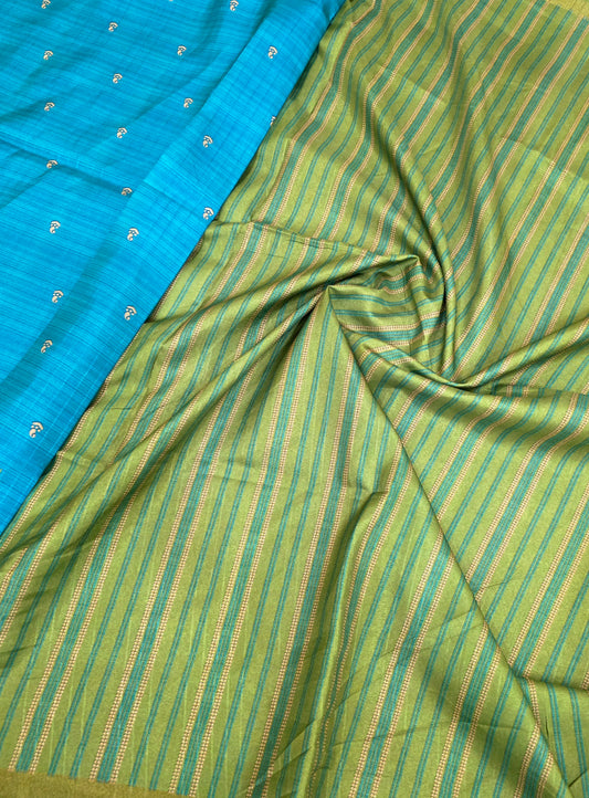 Art Tussar Silk With Temple Border | DSM120