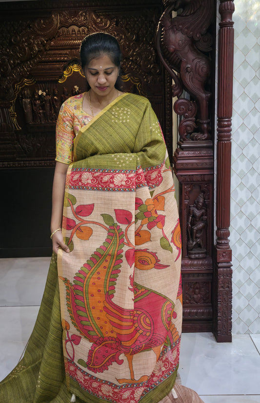Fancy Cotton Sindoori Checks Sarees | DSAD024