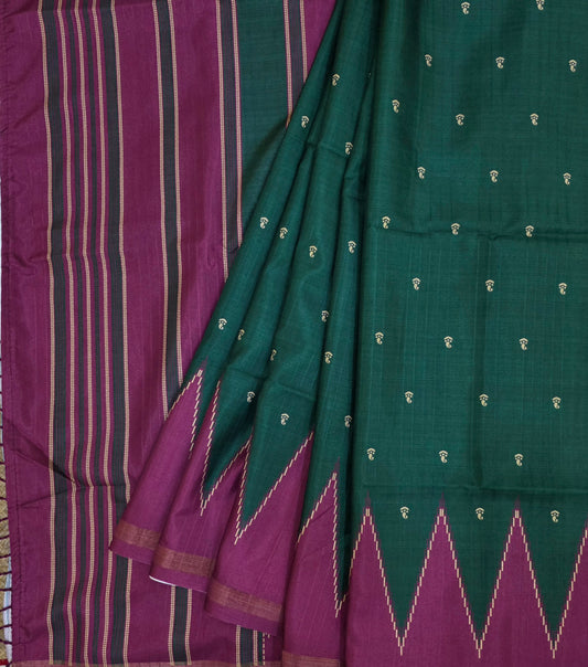Art Tussar Silk With Temple Border | DSM120