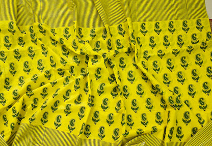 Handblock Print MulMul Cotton Sarees | DSAN001
