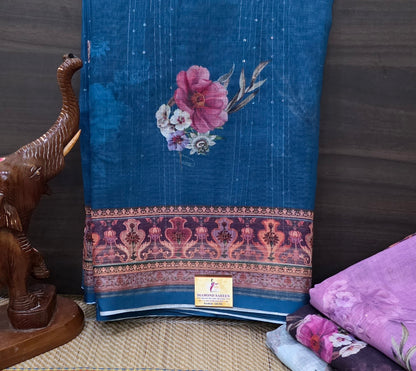 Designer Linen Sequins Sarees | DSM041