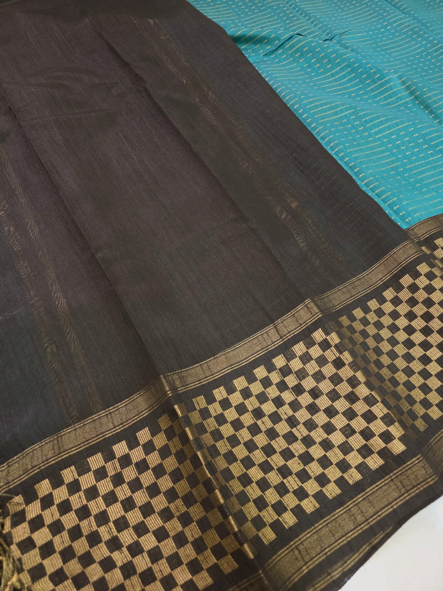 Semi Raw Silk Sarees with Checks Border 1905| DSAD029