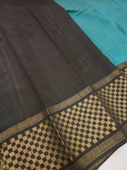 Semi Raw Silk Sarees with Checks Border 1905| DSAD029