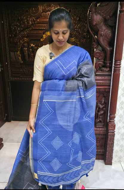 Shimmery Tissue Linen Saree | DSAD037