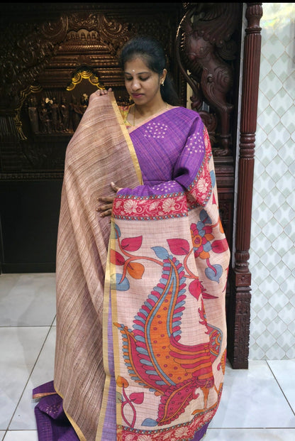 Fancy Cotton Sindoori Checks Sarees | DSAD024