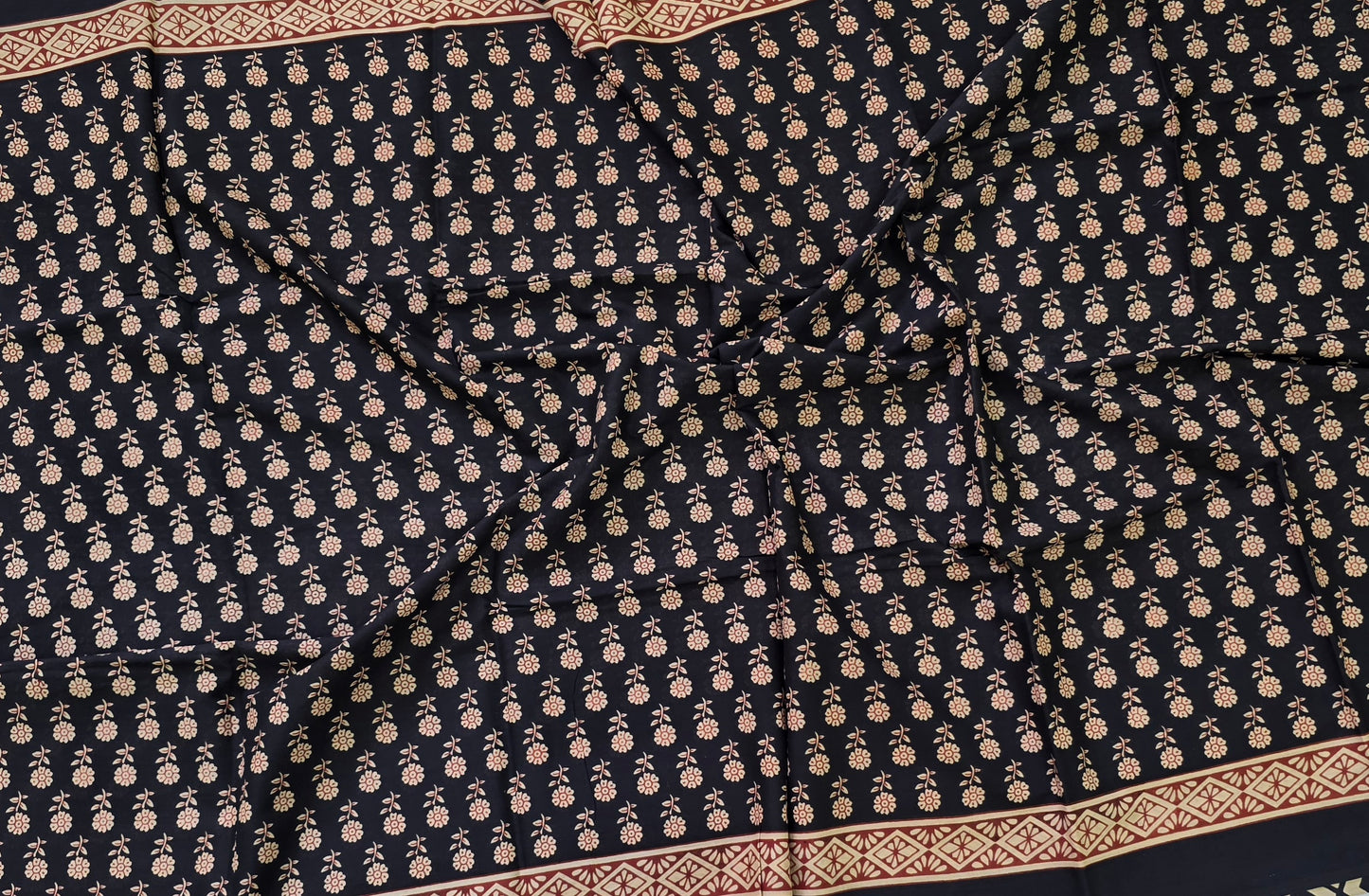 Handblock Print MulMul Cotton Sarees | DSAN001