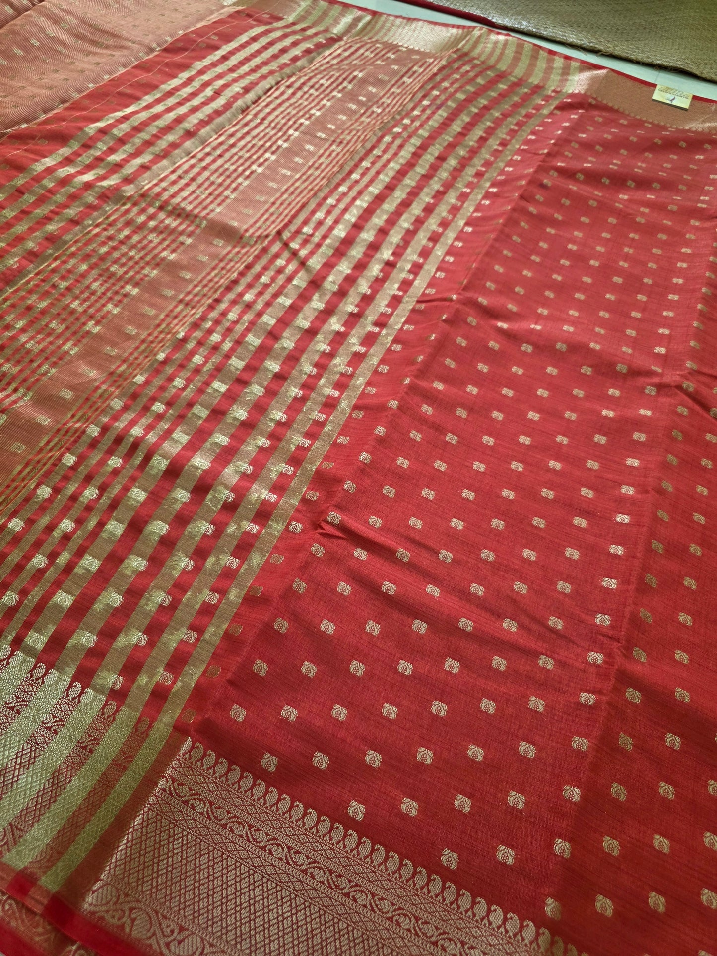 Semi Tussar Saree With Butta | DSM107