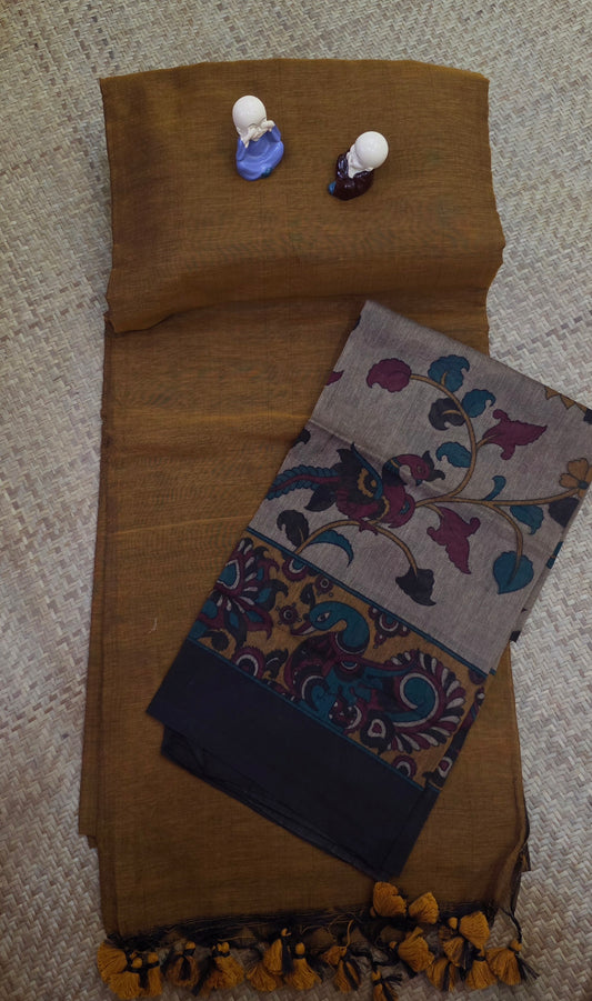 Khadi Cotton With Kalamkari Blouse | DSAD013