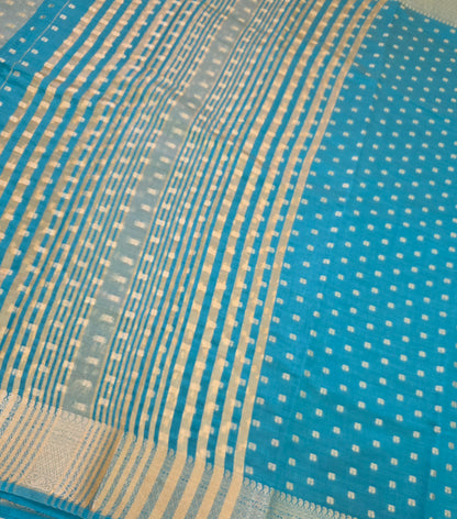 Semi Tussar Saree With Butta | DSM107
