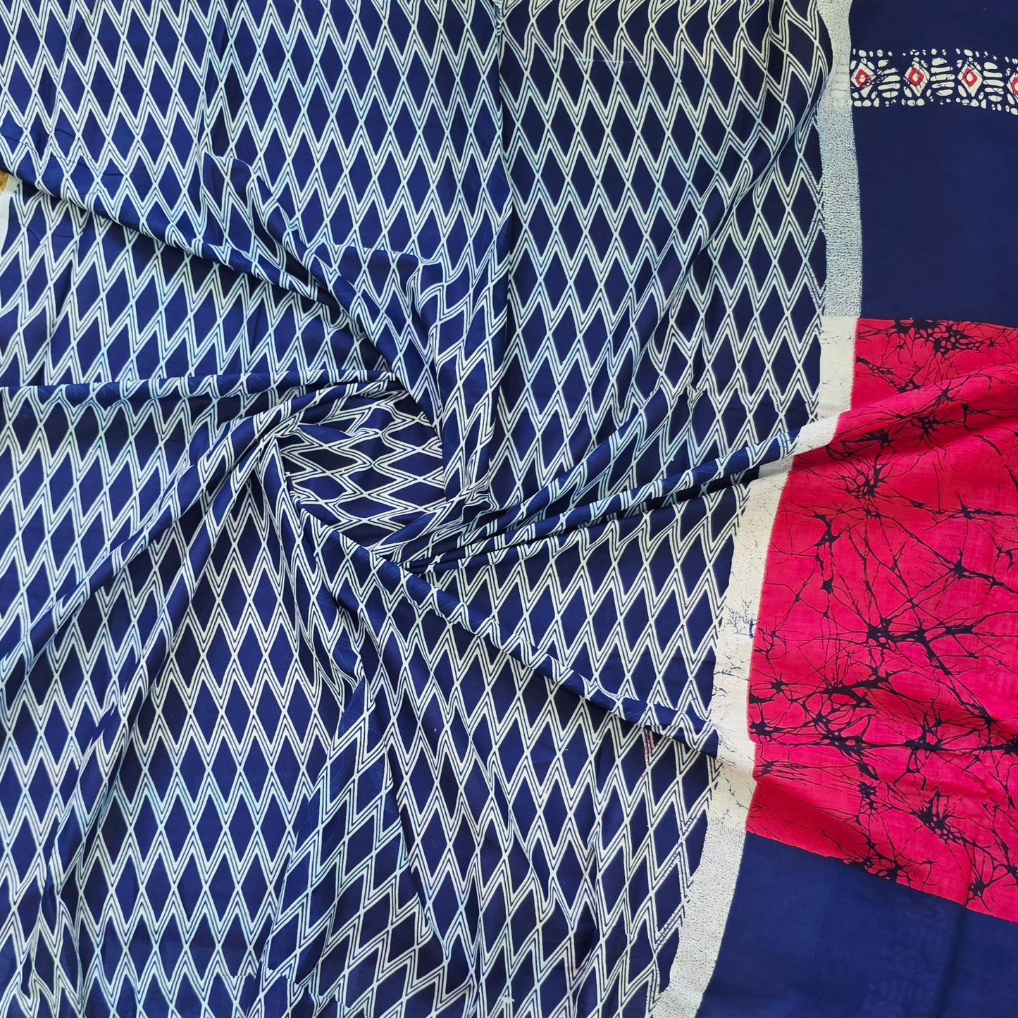 Handblock Print MulMul Cotton Sarees | DSAN001