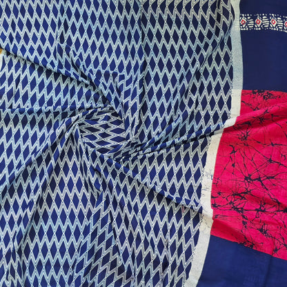Handblock Print MulMul Cotton Sarees | DSAN001