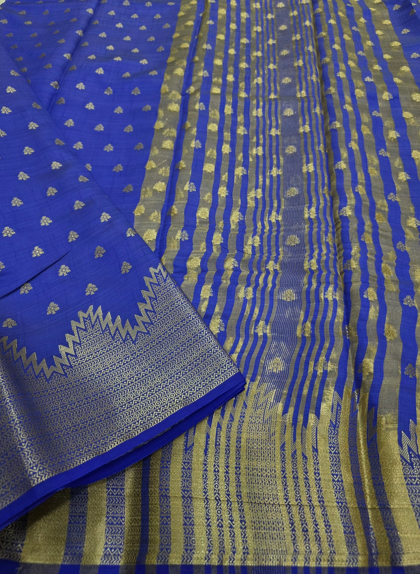 Semi Tussar Sarees With Temple Border | DSM108