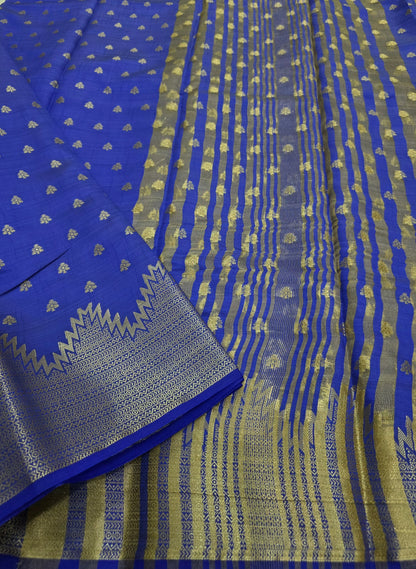 Semi Tussar Sarees With Temple Border | DSM108