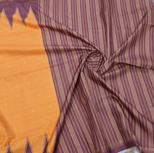 Art Tussar Silk With Temple Border | DSM120