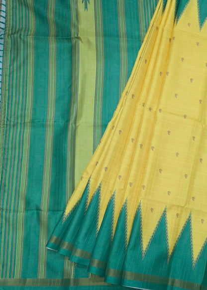 Art Tussar Silk Sarees With Temple Border | DSM120
